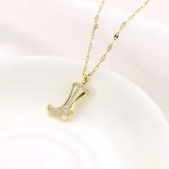 GENERICO - Collar Cadena Con Dije Bota Con Circon En Acero