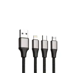 TECH - Cargador 3 En 1 Usb C/lighting/micro Usb Carga Rapida Datos