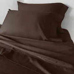 KAMUCHY - Juego de cama 300 hilos 100% algodón Chocolate