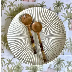 TIGRES DEL ASIA - SET CUBIERTOS 2 PIEZAS PARA SERVIR MADERA/BAMBU