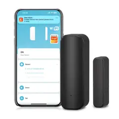 GENERICO - Sensor De Movimiento Inteligente Aperturas Puertas Ventanas Wifi App Tuya Negro