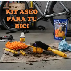 GENERICO - Kit Aseo Bicicleta Cepillos Guante + Calcomania Anti-rayones