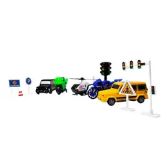 GENERICO - Carros Motos Helicopteros En La Ciudad Set +accesorios