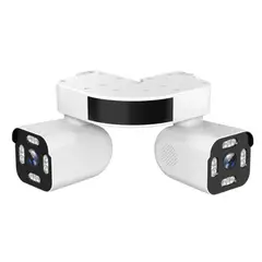 GENERICO - Cámaras Al Aire Libre Wifi De Doble Lente Blanco