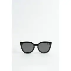 KOAJ - Gafas de sol negras con marco grueso y laterales metáli Mujer