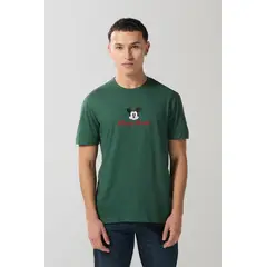 KOAJ - Camiseta manga corta unicolor con arte de Mickey Hombre