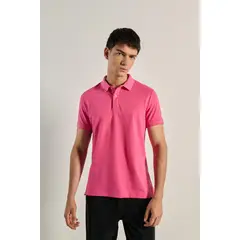 KOAJ - Camiseta unicolor polo con aberturas y botones Hombre