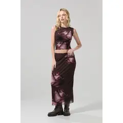 KOAJ - Falda larga silueta ajustada estampada. Mujer