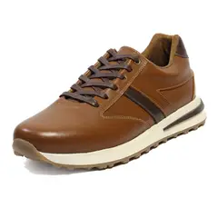 VIAR - Tenis Moda en Cuero Hombre Miel