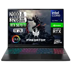 ACER - PORTATIL PREDATOR ULTRA 9 275HX RTX 5070 TI 12GB RAM 32GB SSD 2TB 16" OLED 240HZ
