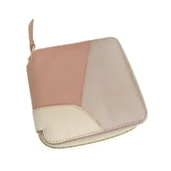 MARLA - Billetera cuadrada mujer con cierre y monedero cuero 100%