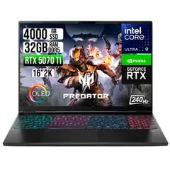 ACER - PORTATIL PREDATOR ULTRA 9 275HX RTX 5070 TI 12GB RAM 32GB SSD 4TB 16" OLED 240HZ