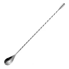 SP - Cuchara De Bar Lujosa Lágrima Plateada 30cms Para Mezclar