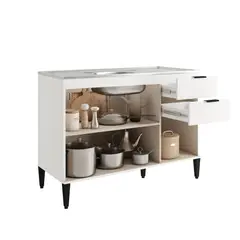 BERTOLINI - Mueble inferior de cocina 120cm en MDP con lavaplatos central