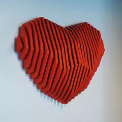 GENERICO - Cuadro Decorativo Rojo en Forma de Corazón Diseño 3D