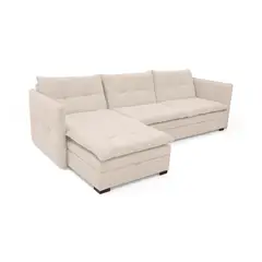 VENECIA - Sofa Cama en L Napoles 269x146x80 Con Baul Derecho Trigo