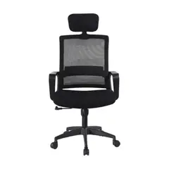 GENERICO - Silla Oficina Ergonómica Marca Dayzok Con Apoya Cabezas Color Negro_.