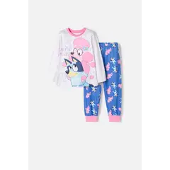 BLUEY - Pijama de multicolor manga larga para niña 2T a 6T