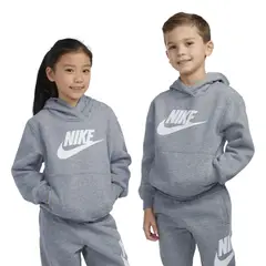 NIKE - Buzo Hoodie Niño NSW Club Fleece HBR PO 86L094-042 Gris Casual
