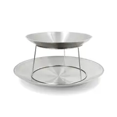 FOH - Soporte para torre de Mariscos de Acero Inoxidable - 2 Niveles - Pack x 4 pcs