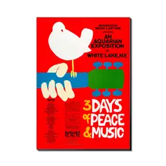 PRINTKING - Cuadro Woodstock - 1969 Fest Music 30x42cm A3 Afiche Póster