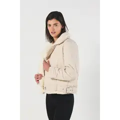 KOAJ - Chaqueta unicolor biker acolchada con detalle sherpa in Mujer