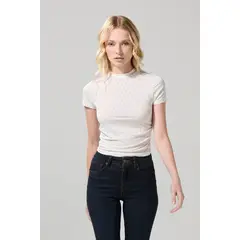 KOAJ - Camiseta cuello alto en tela con textura Mujer