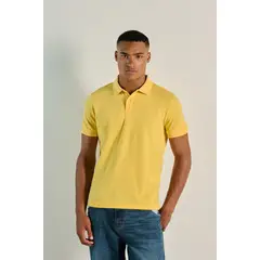 KOAJ - Camiseta Polo unicolor con cuello y puños tejido Hombre
