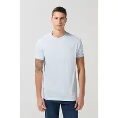 KOAJ - Camiseta en algodón con rib en cuello y en boca de mang Hombre