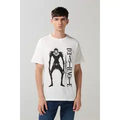 KOAJ - Camiseta de Death Note crema con cuello redondo Hombre