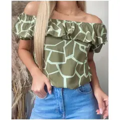 BABOLAT - Blusa Mujer Manga Corta Estilo Campesina