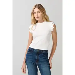 KOAJ - Camiseta crema clara manga corta con golas y texturas Hombre