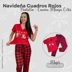 EMPIJAMADAS - PIJAMA NAVIDEÑA MUJER MANGA CORTA