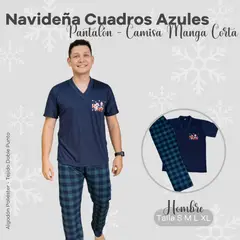 EMPIJAMADAS - PIJAMA NAVIDEÑA HOMBRE MANGA CORTA