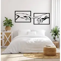 BEER EXPERIENCE LAB - Cuadro decoración pared Mano de Dios 120x46cm MDF Negro