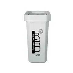 ESTRA - Papelera Ecobins Vaiven 53L Blanco Poli Reciclable Aprovechable