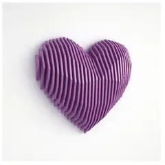 GENERICO - Cuadro Decorativo Morado en Forma de Corazón Diseño 3D