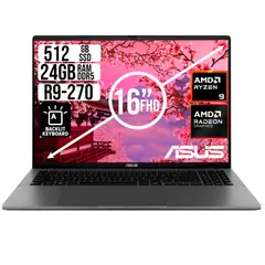 ASUS - PORTATIL AMD RYZEN 9 270 SSD 512GB RAM 24GB LED 16 FULL HD