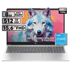 HP - PORTÁTIL INTEL CORE I3-N305 8GB RAM 512GB SSD 15 FHD GRIS