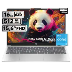 HP - PORTÁTIL INTEL CORE I3-N305 16GB RAM 512GB SSD 15 FHD GRIS