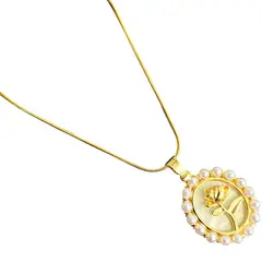 STAINLESS STEEL - Collar Cadena Vintage Con Dije Flor Blanca En Acero Inoxidable