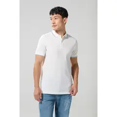 KOAJ - Camiseta unicolor polo con manga corta y doble botón Hombre