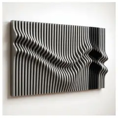 TIZZY DISEÑO - Cuadro Escultórico 3D Gris y Negro Arte Mural Contemporáneo Premium