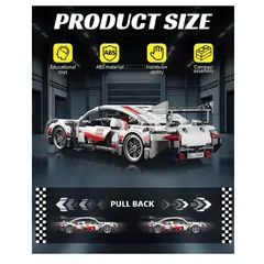 MARKET TOYS - Arma Todo Bloques Para Armar Carro De Pista 455 Pcs