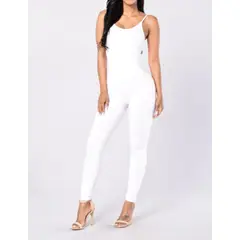 VIA7 - Enterizo largo de tiras liso pegado y comodo para mujer