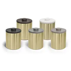 FOH - Cubeta de Hielo Redonda de Acero Inoxidable - 2 qt - pack 4