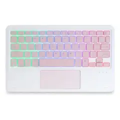 GENERICO - Teclado Bluetooth RGB Para Tablet- celular-pc ROSA