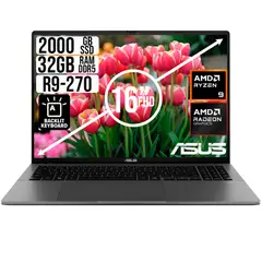 ASUS - PORTATIL AMD RYZEN 9 270 SSD 2TB RAM 32GB LED 16 FULL HD