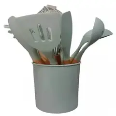 CHINA GLAZE - Set De 12 Utensilios De Cocina Silicona Resistentes Al Calor