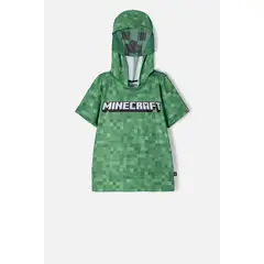 MINECRAFT - Camiseta de con capucha verde para niño